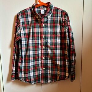 GAP Kids Plaid Button-Down Shirt | Size M (8–9) | 100% Cotton